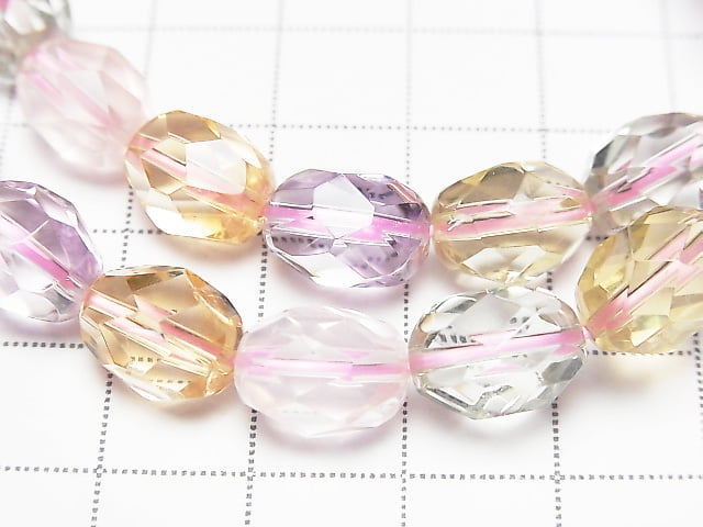[Video] High Quality! Mixed Stone AAA- Faceted Rice 11x9x9mm Bracelet