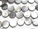 High Quality Black Shell (Black-lip Oyster)AAA Flat Coin 10x10x3mm 1strand beads (aprx.15inch/37cm)