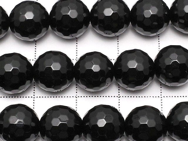 [Video] Onyx  128Faceted Round 10mm 1strand beads (aprx.15inch/38cm)
