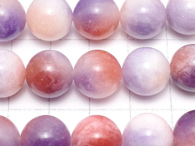 Red x Purple Jade Round 12mm 1strand beads (aprx.15inch / 36cm)