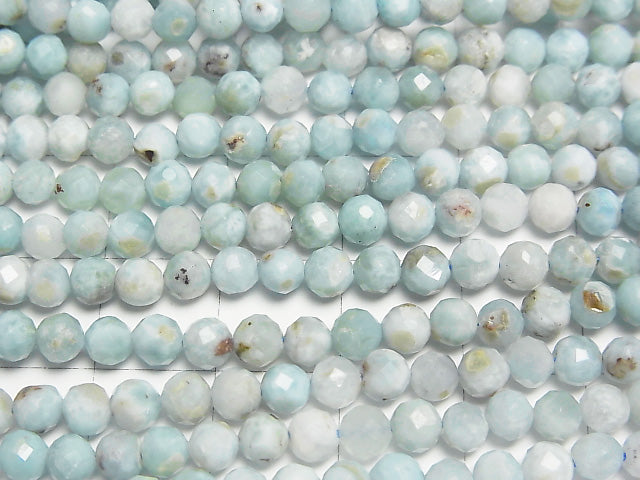 [Video]High Quality! Larimar Pectolite AA Faceted Round 4mm half or 1strand beads (aprx.15inch/36cm)