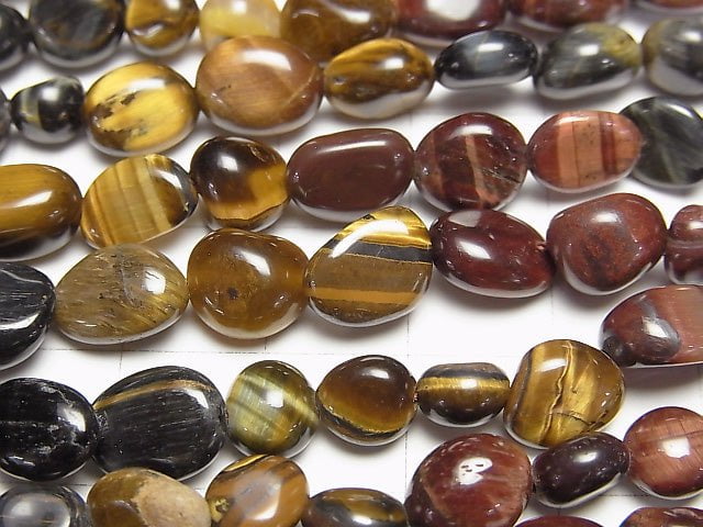 Tiger's Eye AA++ 3 color mix Nugget 1strand beads (aprx.15inch / 38cm)