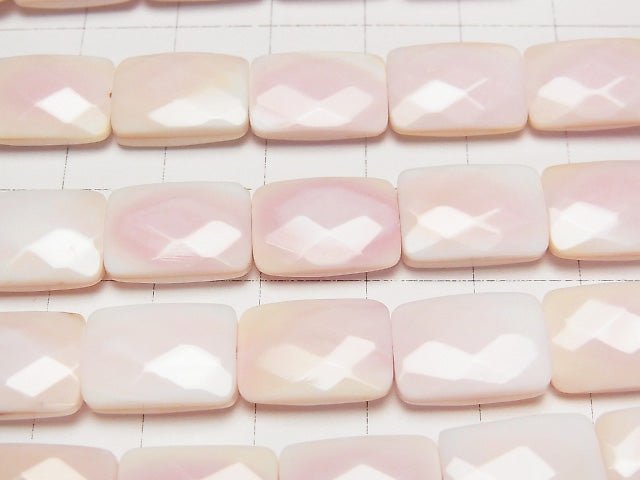 [Video] Queen Concrete Shell AAA - Faceted Rectangle 14 x 10 x 4 mm half or 1 strand beads (aprx.15 inch / 38 cm)