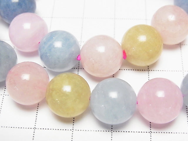 [Video] Beryl Mix (Multicolor Aquamarine) AA++ Round 12mm Bracelet