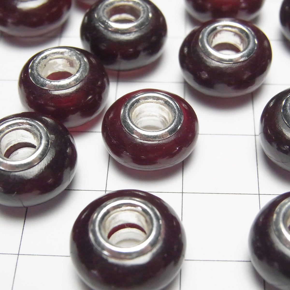 Buffalo Horn Rondelle 14mm [5mm Hole] Red 5pcs