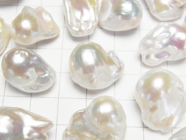 [Video] Fresh Water Pearl, Keshi Pearl AA++ Loose stone Baroque White 2pcs