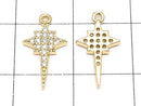 Metal Parts star motif charm 15x8mm Gold color (with CZ) 2pcs $3.59!