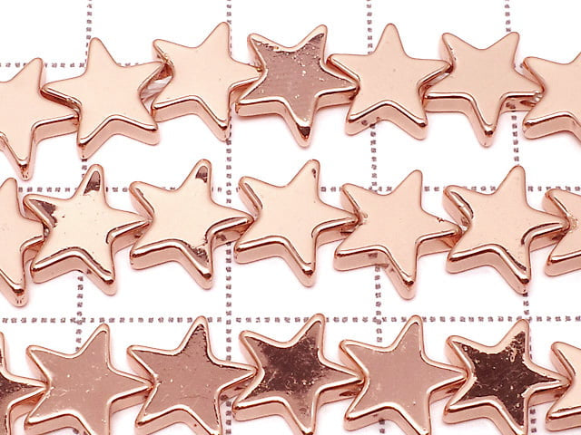 [Video] Hematite Star 8x8mm Pink Gold Coating 1strand beads (aprx.15inch/37cm)
