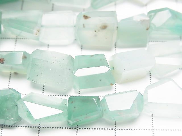 [Video] High Quality Aquaprase Faceted Nugget half or 1strand beads (aprx.15inch/38cm)