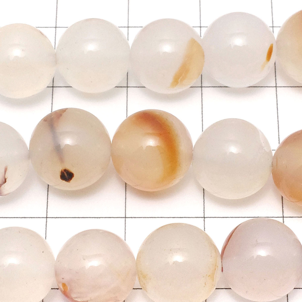 烏拉圭白橘玉髓圓珠 10mm 1串珠 (約15英吋 / 37公分)