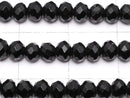 [Video] Black Color Jade Faceted Button Rondelle 4 x 4 x 2 mm 1strand beads (aprx.14 inch / 35 cm)