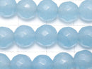 Blue Jade 64Faceted Round 8mm 1strand beads (aprx.15inch / 36cm)