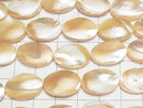 [Video]Mother of Pearl MOP Beige Oval 18x13mm 1strand beads (aprx.15inch/36cm)