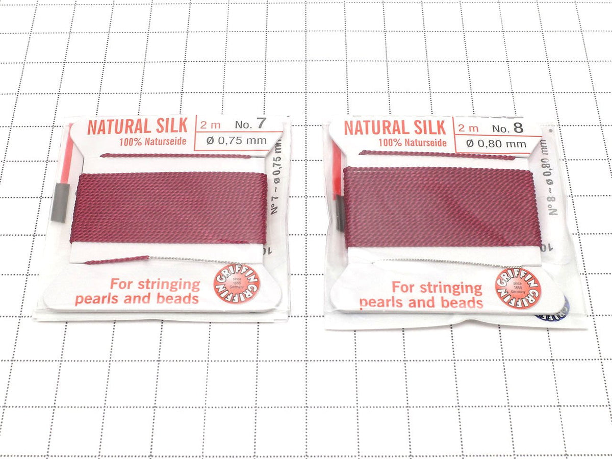 Griffin Cord (Silk Bead Cord Thread) [0.75mm-1.05mm] Garnet 1pc