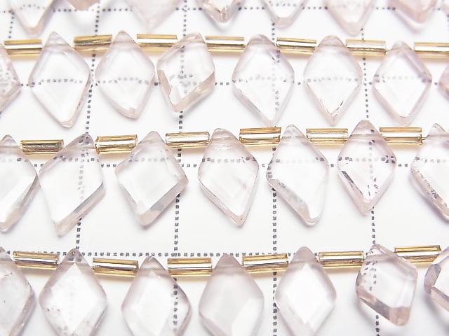 [Video]High Quality Rose Quartz AA++ Diamond Shape half or 1strand beads (aprx.7inch/18cm)