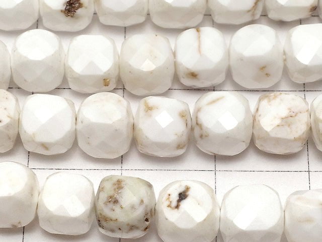 [Video] High Quality! Magnesite Cube Shape 6x6x6mm 1strand beads (aprx.15inch / 35cm)
