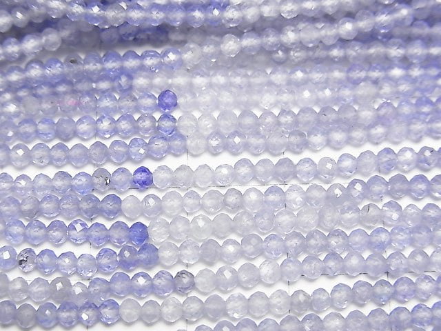 [Video]High Quality! Tanzanite AAA Semi-Faceted Round 2mm half or 1strand beads (aprx.12inch/30cm)