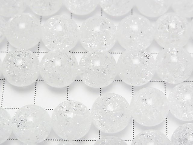 Cracked Crystal Round 12mm NO.2 (many cracks) 1/4 or 1strand beads (aprx.15inch/36cm)
