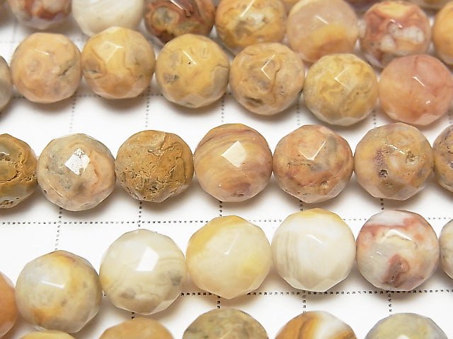 [Video] Crazy lace agate 64 Faceted Round 10 mm half or 1 strand beads (aprx.15 inch / 38 cm)