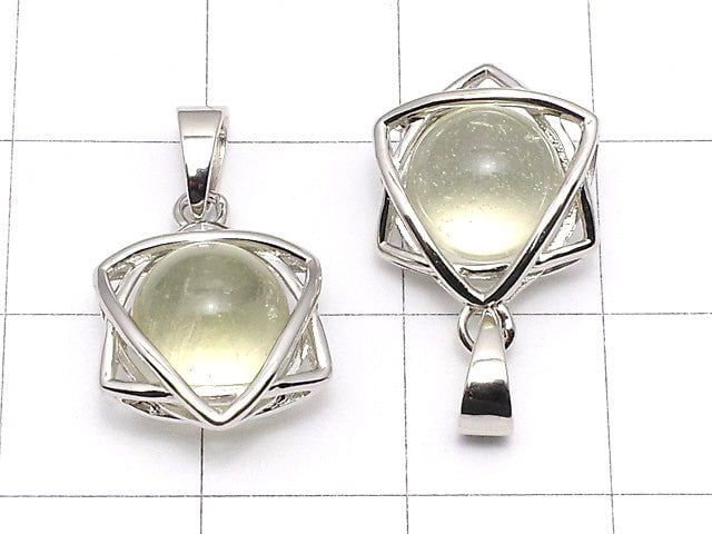 Libyan Glass Star shaped star with 8 mm ball Pendant Silver 925