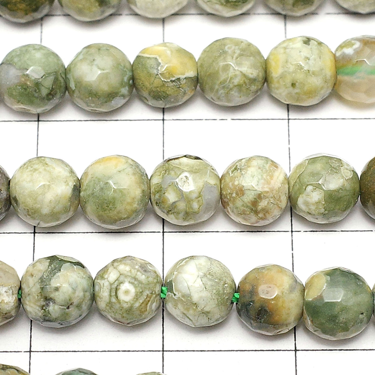 Rainforest Rhyolite 128Faceted Round 6mm half or 1strand beads (aprx.15inch/37cm)