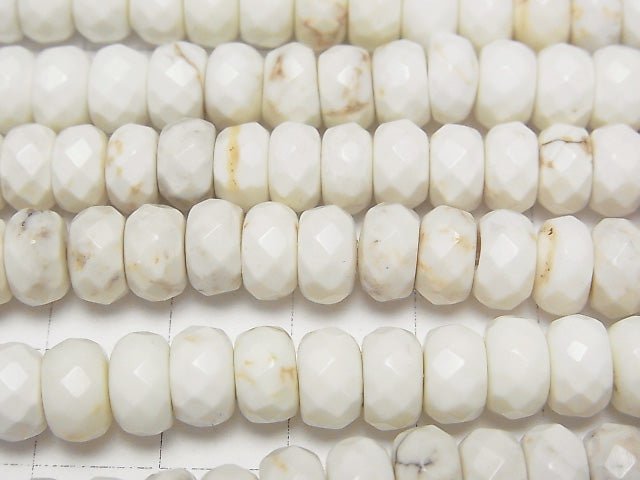 1strand $6.79! Magnesite  Faceted Button Roundel 8x8x5mm 1strand beads (aprx.15inch/38cm)