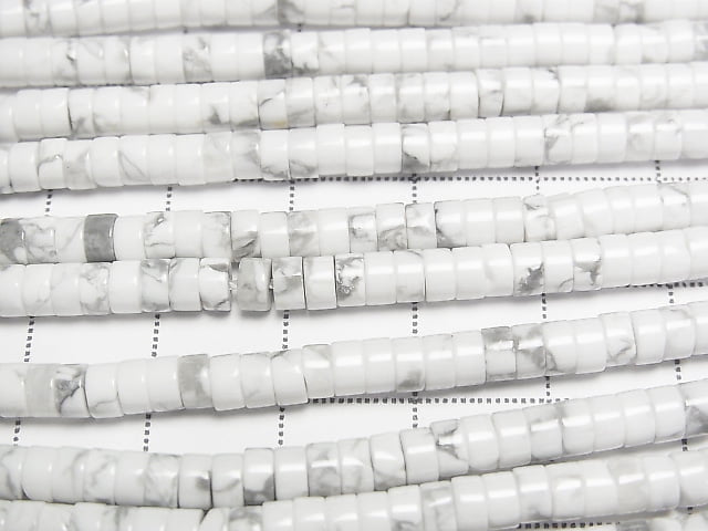 1strand $7.79! Howlite Magnesite  Rondelle (Tube )4x4x2mm 1strand beads (aprx.15inch/38cm)