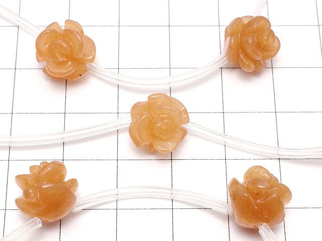 [Video] Orange Aventurine Rose 12mm 1strand beads (aprx.14inch/34cm)