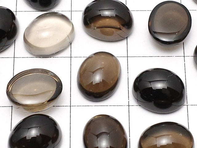 [Video] High Quality Smoky Quartz AAA Oval Cabochon 10x8mm 3pcs