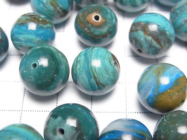 [Video] High Quality Peruvian Blue Opal AAAA+ Round 14mm 1pc