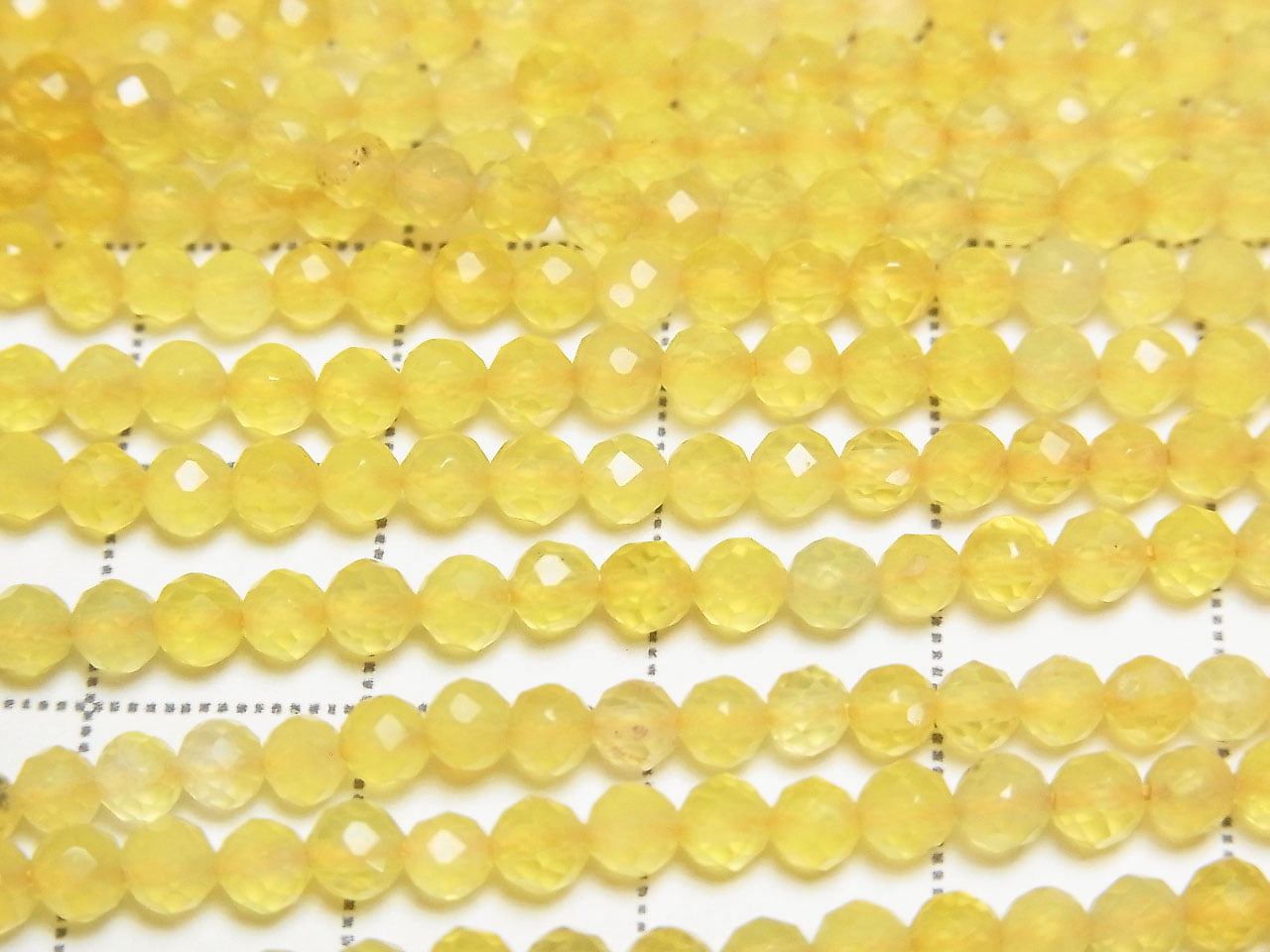 High Quality! Yellow color Chalcedony Faceted Round 3mm 1strand beads (aprx.15inch/37cm)