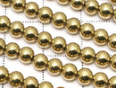 Hematite Round 4mm Gold coating 1strand beads (aprx.15inch / 37cm)