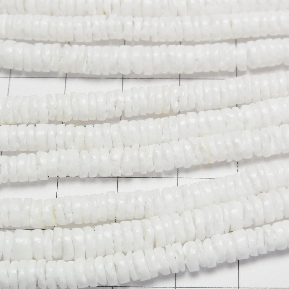 Litov Shell Rondelle (Heishi) 5x5x1.5mm White 1strand beads (approx. 24 inches/59 cm)