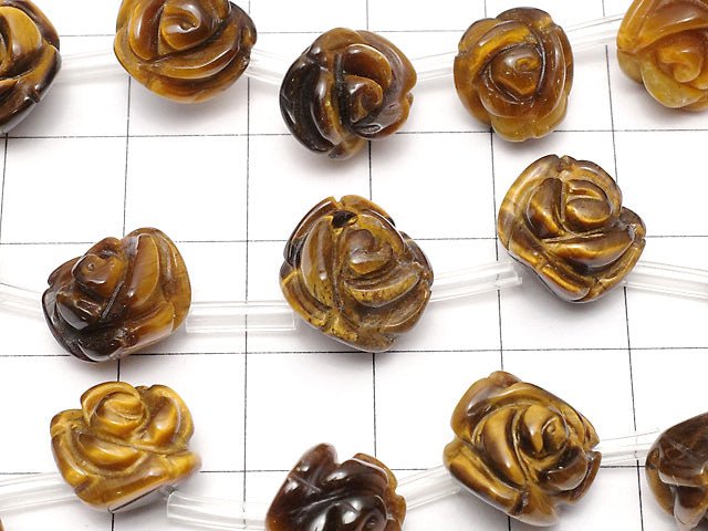[Video] Yellow Tiger's Eye AAA Rose [8 mm] [12 mm] half or 1 strand beads (aprx. 15 inch / 38 cm)