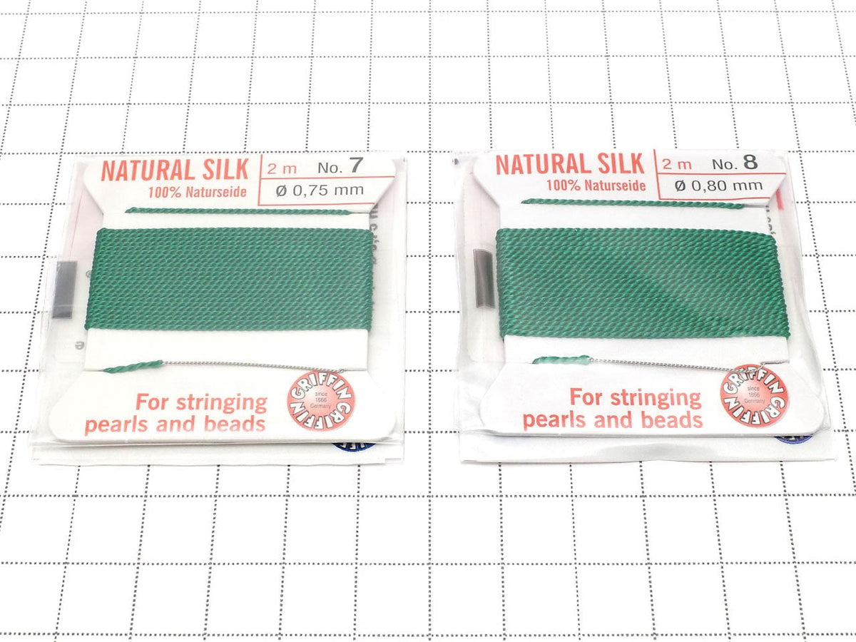 Griffin Cord (Silk Bead Cord Thread) [0.75mm-1.05mm] Green 1pc