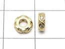 Metal parts Rondelle 6x6x2mm Gold (with CZ) 2pcs