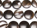 [Video] Mother of Pearl MOP Brown Coin 20x20x6mm half or 1strand beads (aprx.14inch / 34cm)