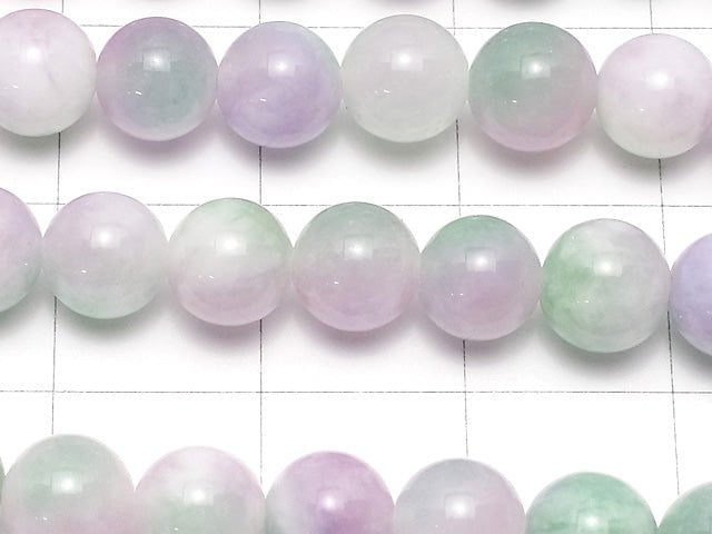 Purple x Green Jade Round 6mm 1strand beads (aprx.15inch / 36cm)