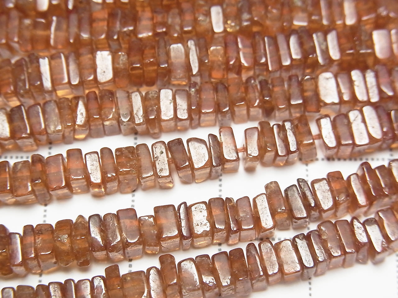 Hessonite Garnet AA+ Square Rondelle (Disc) 1strand beads (aprx.15inch/38cm)