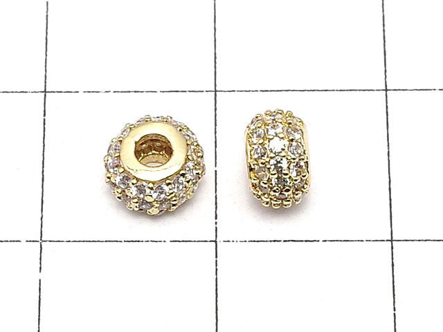 Metal Parts Roundel 6x6x3.5 (with CZ) Gold Color 1pc $2.19!