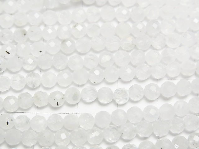 [Video]High Quality! Rainbow Moonstone AA++ Faceted Round 4mm 1strand beads (aprx.15inch/37cm)