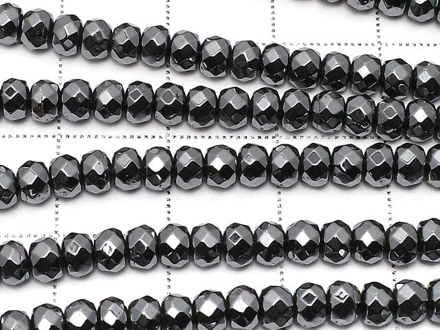 [Video] Hematite  Faceted Button Rondelle 4x4mm x3mm  1strand beads (aprx.15inch/38cm)