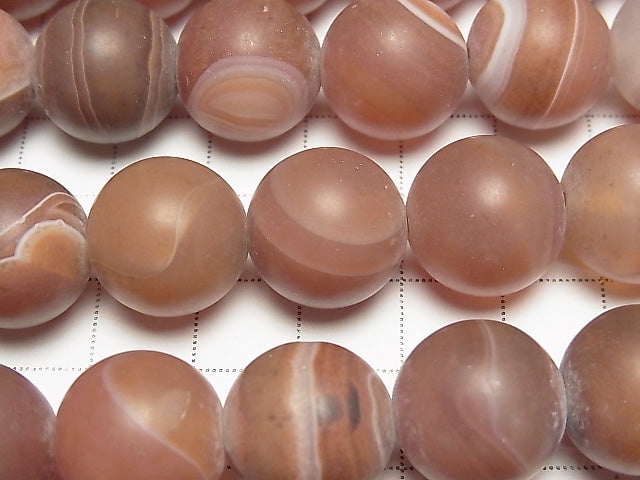 [Video] Frost Orange Stripe Agate Round 16 mm half or 1 strand beads (aprx.15 inch / 36 cm)