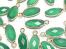 [Video] Green Onyx AAA Bezel Setting Faceted Oval 13x7mm 18KGP 2pcs