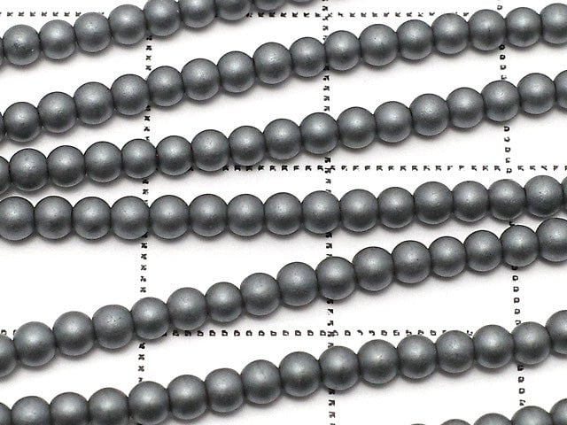Frost Hematite Round 2mm 1strand beads (aprx.15inch / 38cm)