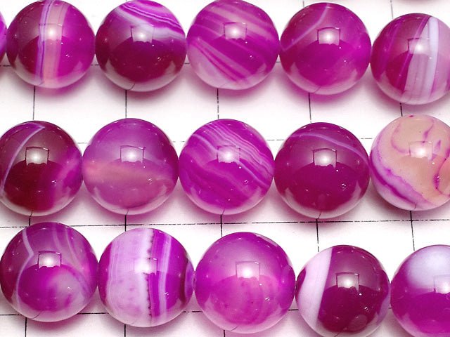 [Video] Pink Stripe Agate Round 10mm 1strand beads (aprx.15inch/36cm)