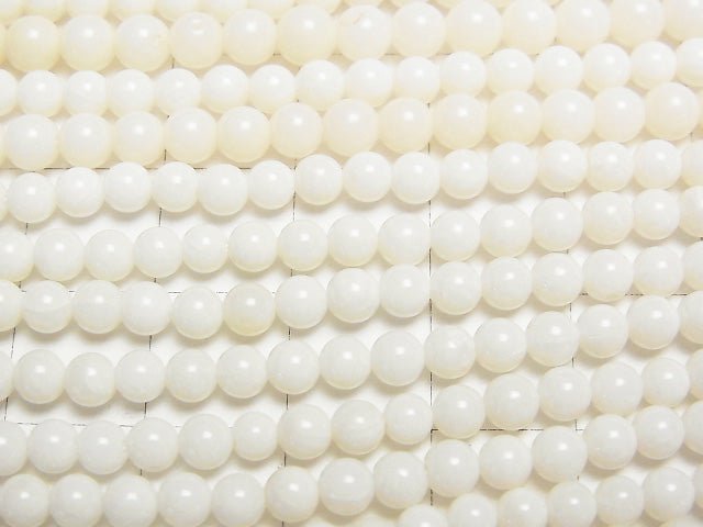 1strand $4.79! White Coral Round 4mm 1strand beads (aprx.15inch / 38cm)
