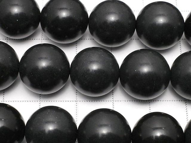 [Video] Hokkaido Black Silica Round 14mm 1/4 or 1strand beads (aprx.15inch/37cm)