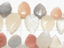 [Video] High Quality Multicolor Moonstone AAA- Pear shape (Leaf Carving) Faceted Briolette 1strand beads (aprx.7inch / 18cm)
