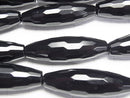[Video] Onyx  Faceted Rice 40x10x10mm half or 1strand beads (aprx.15inch/38cm)